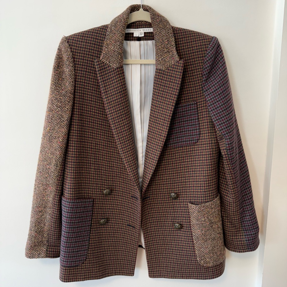 Veronica Beard Multicolor Houndstooth Blazer